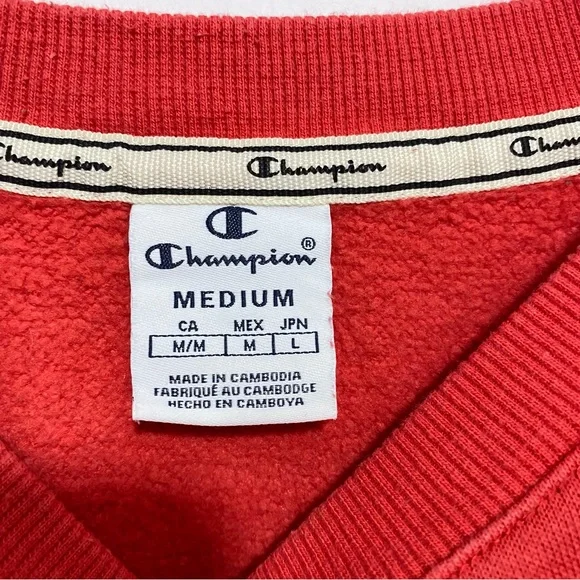 Champion Womens Red Sweatshirt Spell Out Logo M - Picture 3 of 5